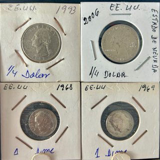 Lote 16 monedas USA antiguas