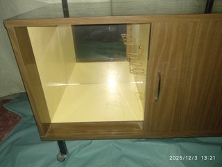 Mueble TV Vintage Madera y Cristal