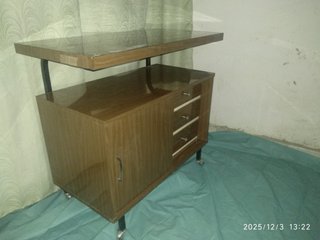 Mueble TV Vintage Madera y Cristal