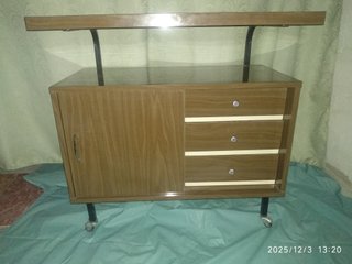 Mueble TV Vintage Madera y Cristal