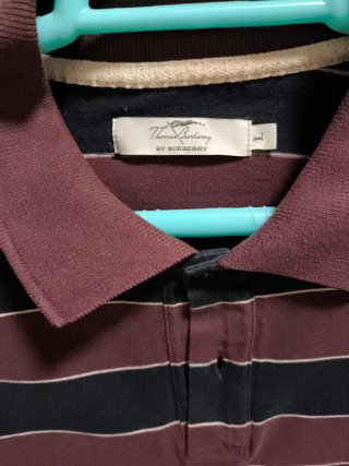 Polo Thomas Burberry manga larga rayas L