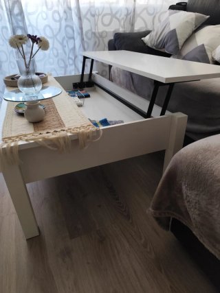 Mesa de centro elevable madera.