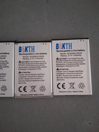 5 Baterías BAKTH 3.7V 1100mAh