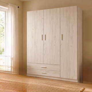 Armario de madera blanco y beige