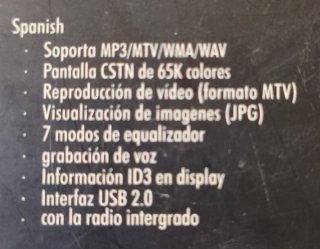 Reproductor MP3 MP XIO Negro 2 GB