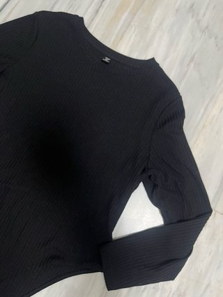 Body negro canale manga larga