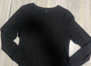 Body negro canale manga larga