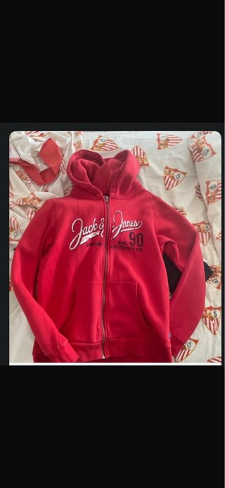 Sudadera Jack & Jones Roja Cremallera