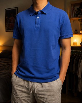 Polo Massimo Dutti Azul Real Talla L