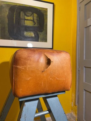 Potro Gimnasia Vintage Cuero y Hierro