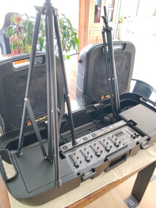 Altavoces PA+mesa mezclas Equipo Sonido Portátil