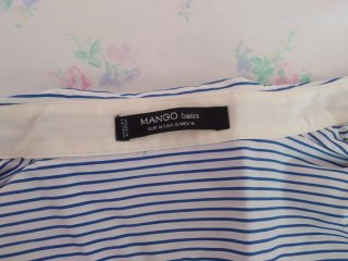 Camisa Mango Rayas Azul y Blanco