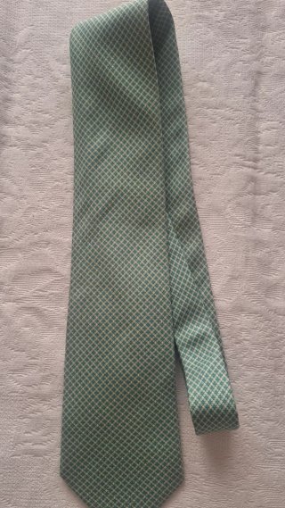 Corbata azul y verde 100x100 seda