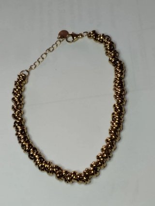 N550 Bracciale anellini incrociati inox oro uomo