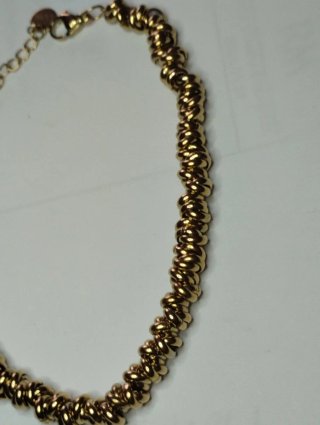 N550 Bracciale anellini incrociati inox oro uomo