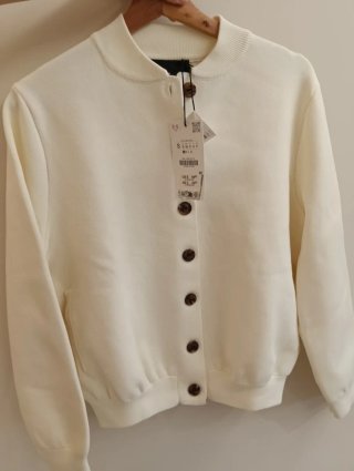 Giacca maglia bomber Zara bianca