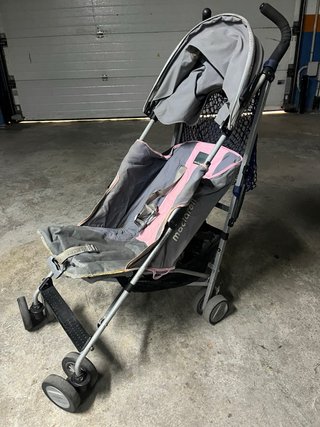 Carrito Maclaren gris y rosa