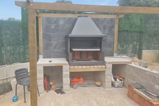 Barbacoa de hierro y leña chimenea L-2