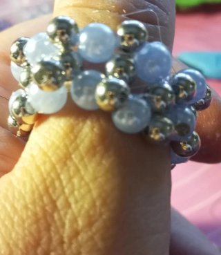 Conjunto Joyas Bisutería Naranja y Blanco