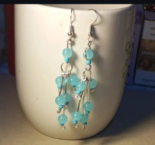 Conjunto Joyas Bisutería Naranja y Blanco