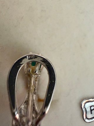 Pendientes Antiguos Plata Ley 925 Esmeraldas