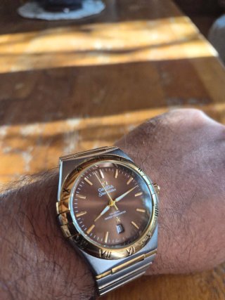 Omega Constellation Reloj Marrón y Dorado
