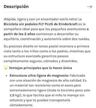 Bicicleta infantil rosa Fly plus