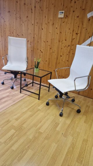 Silla de oficina ergonómica blanca