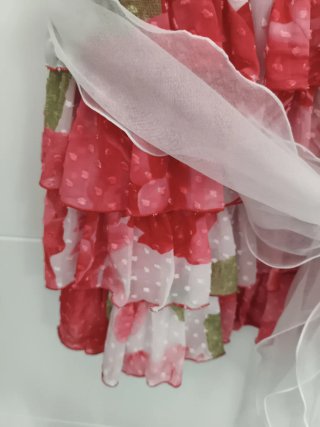 Vestido niña floral rosa y blanco