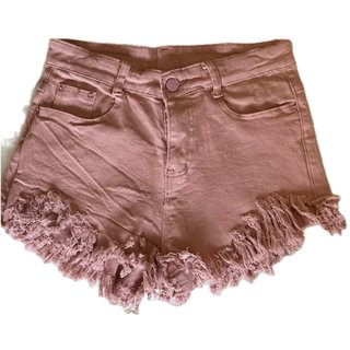 Shorts vaqueros rosas deshilachados Talla M