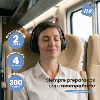 Auriculares NK Bluetooth Diadema Plegables Negros