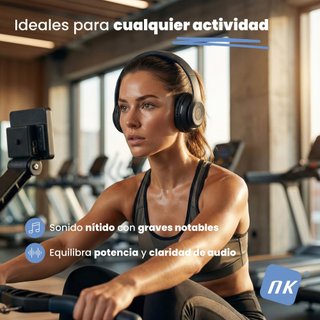 Auriculares NK Bluetooth Diadema Plegables Negros