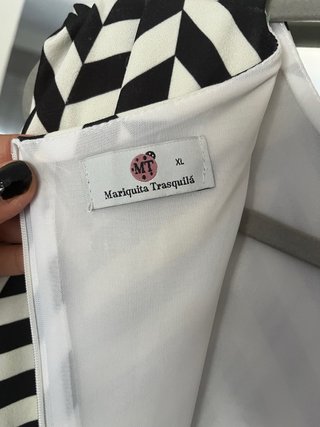 Vestido Geométrico Blanco y Negro