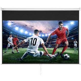 Pantalla de Proyector Manual Retráctil, 100 pulgadas 16:9 4K 1080 HD, Pantalla de Proyección Portátil con Bloqueo Automático, Pantalla de Película Portátil para el Hogar y Oficina