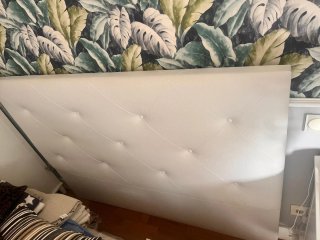 Cabecero Cama 150cm Piel Sintética Blanco
