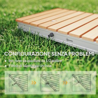 Ducha De Jardín Portátil, Ducha De Exterior Con Altura Regulable a 4 M Con Chorros De Agua Regulables, Resistente A Los Rayos UV Y Al Frío, Para Sauna, Camping, 70X55 Cm, Efecto Madera