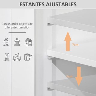 Mueble Baño Blanco 2 Cajones Estante Ajustable