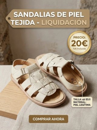 Sandalias de piel tejida T42