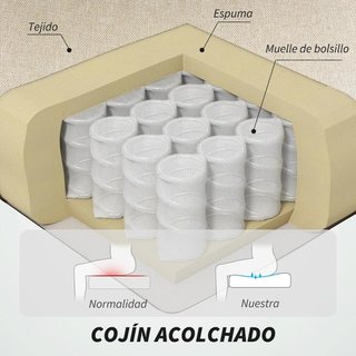 Silla de Oficina Masaje Calor Reclinable Beige