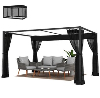 Pérgola cn toldo retractil mallas en costados 3x4m