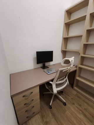 Escritorio y Estantería de Madera