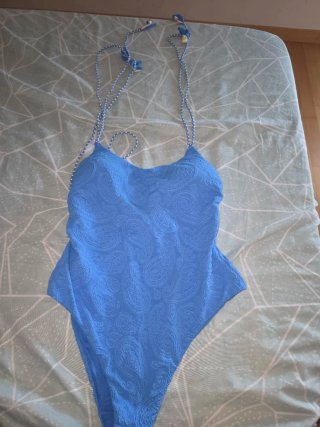Bañador azul con estampado paisley