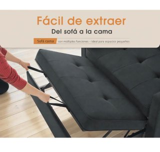 Sofá Cama  negro negro nuevo 2 Plazas