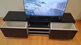 Mueble TV Besta Burs Ikea Negro Brillo
