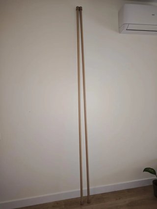 Doble barra cortina madera 256 cm largo