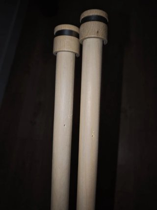 Doble barra cortina madera 256 cm largo