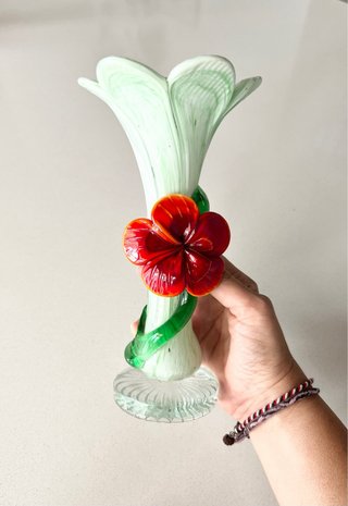 Jarrón floral cristal de Murano