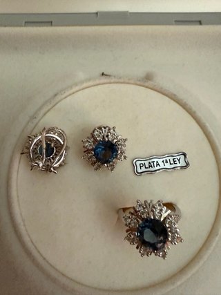Conjunto Plata Ley 915 Zafiros