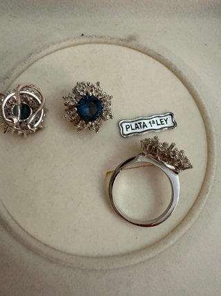Conjunto Plata Ley 915 Zafiros