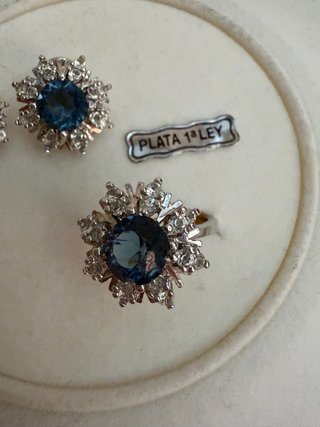 Conjunto Plata Ley 915 Zafiros